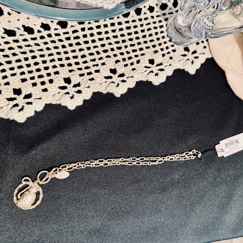 Playful Monkey Canvas Chain Necklace – Gold Finish Pendant  