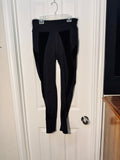 Avia Women's High-Rise Activewear Leggings with Velour Panels - Black, Size M (8-10)