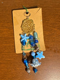 Handmade Blue Beaded Rearview/Keychain/Purse/Bag Charm