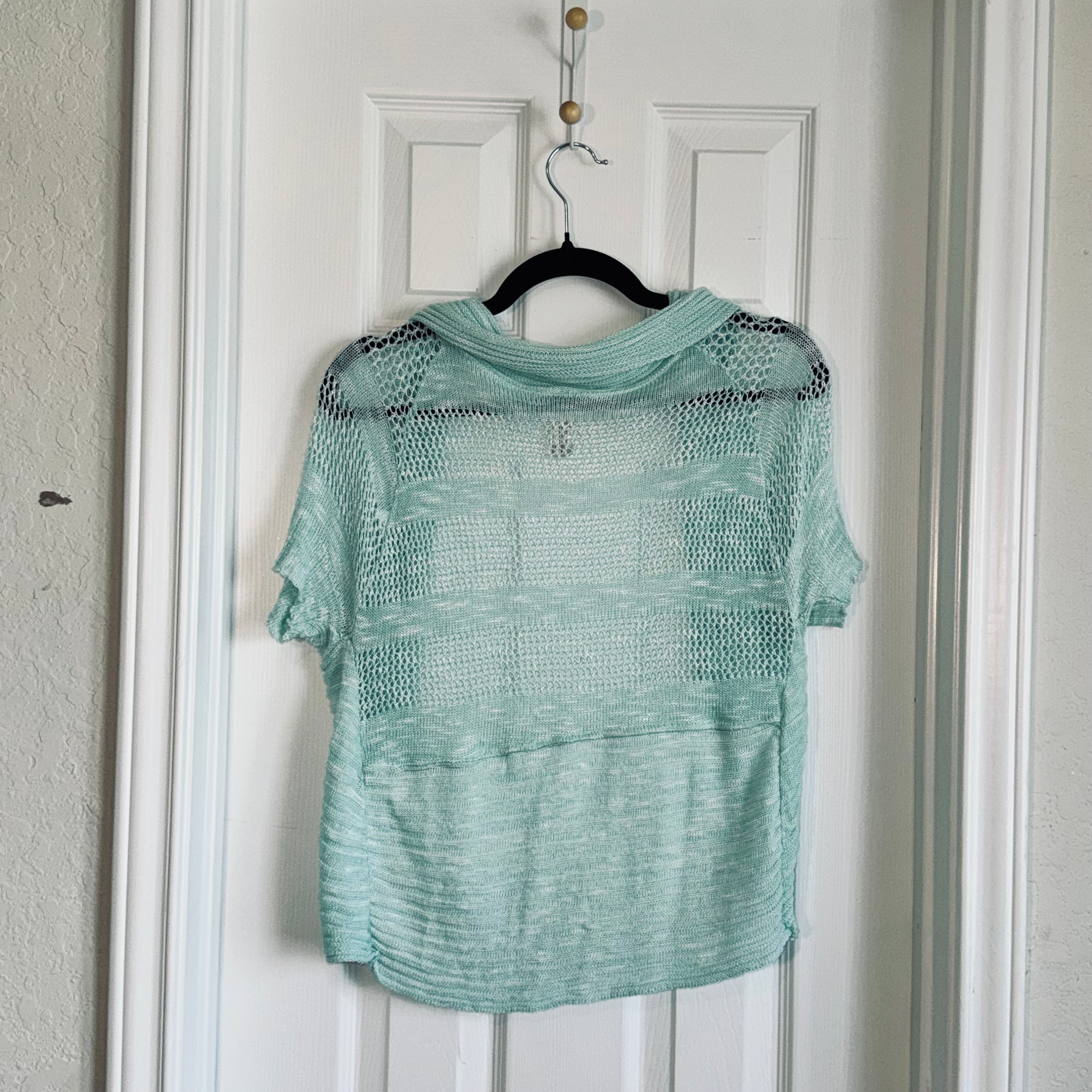 No Boundaries Mint Open-Front Short Sleeve Shrug
