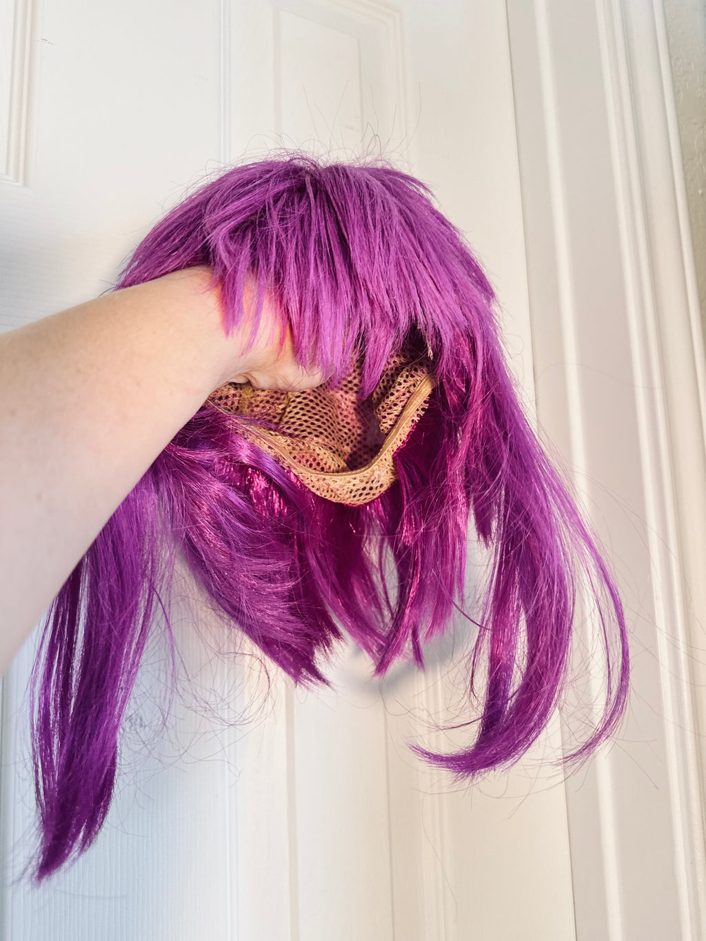 Synthetic Wig Lot of 3 - Pink, Brown, White Costume Fashion Wigs