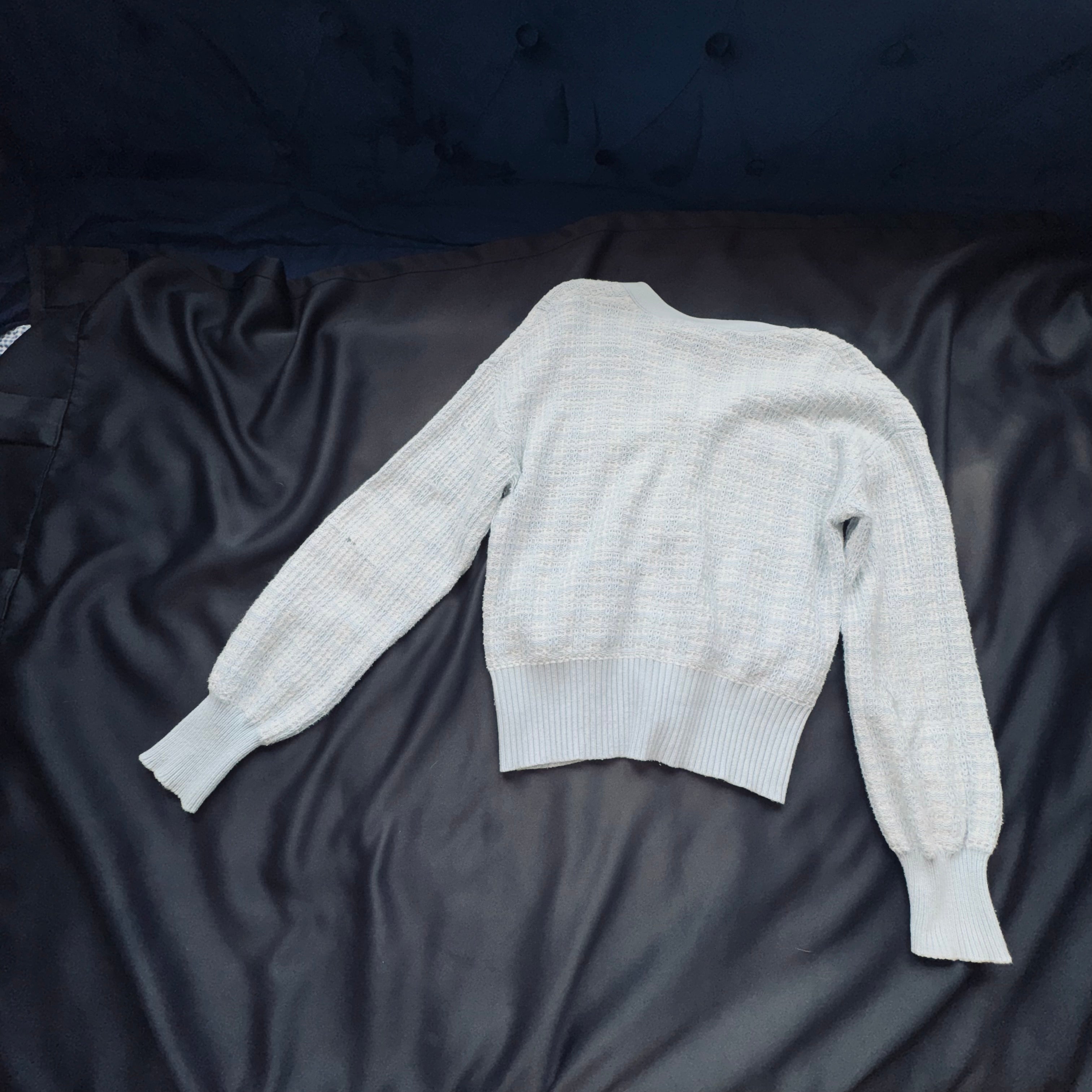 Pastel Blue Button-Front Women's Knit Cardigan