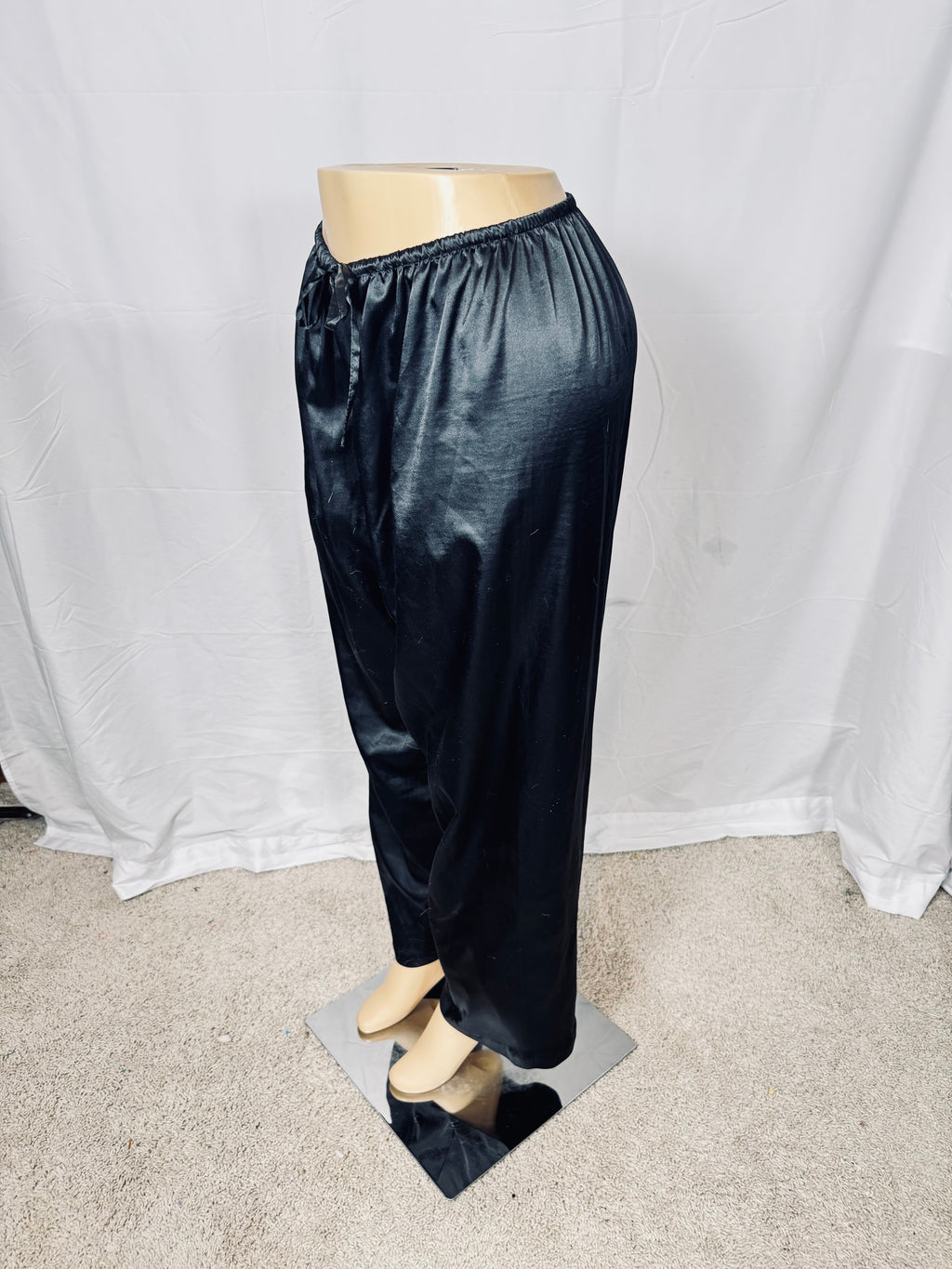 Silk Satin Pajama Pants Casual Loose Lounge Pants Drawstring Elastic Waist LPre-Owned