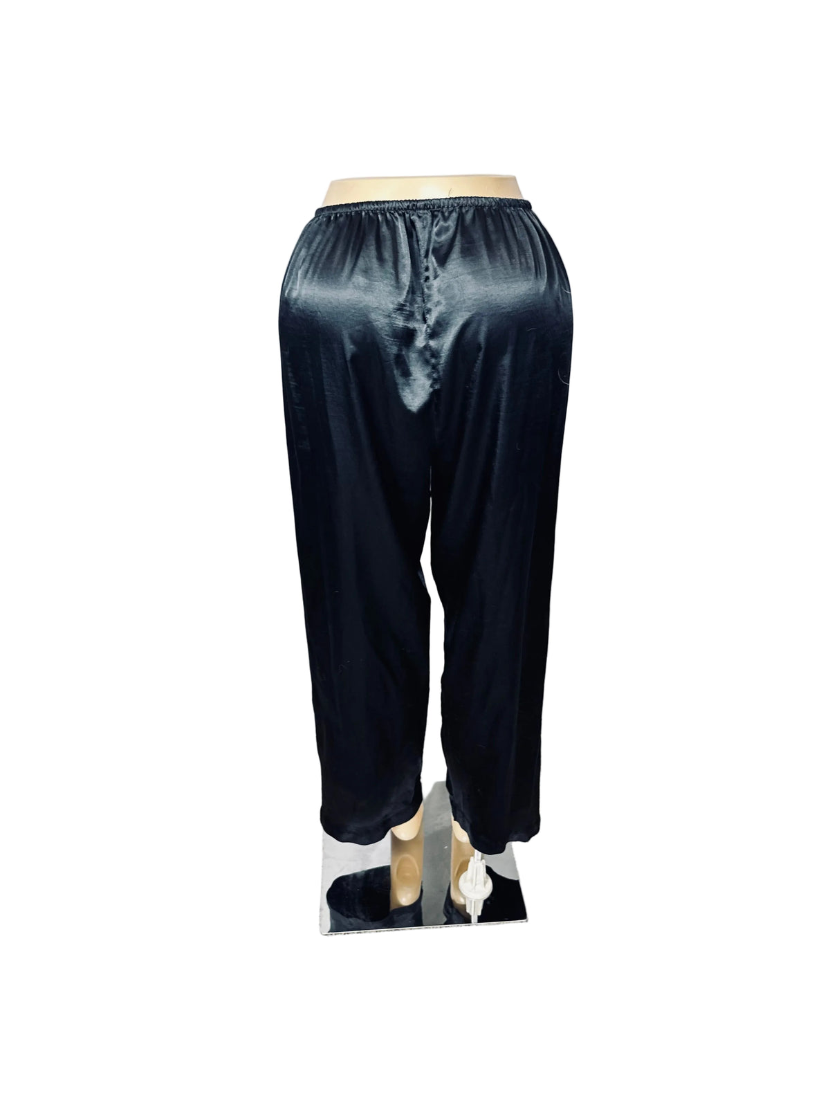 Silk Satin Pajama Pants Casual Loose Lounge Pants Drawstring Elastic Waist LPre-Owned