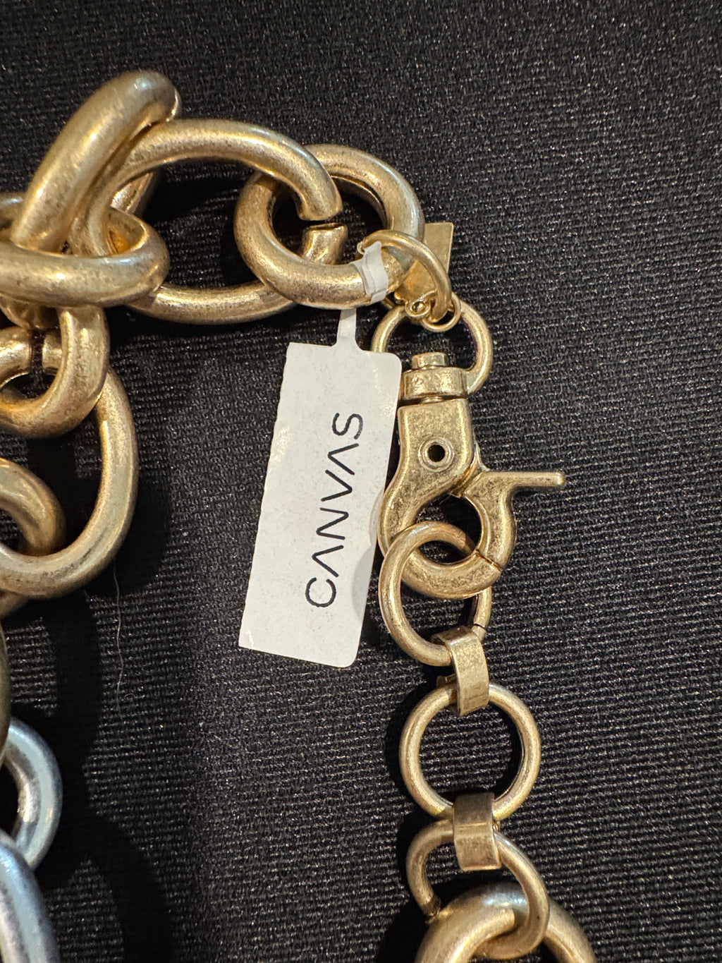Canvas Style Two-Tone Mixed Metal Chunky Link Necklace
