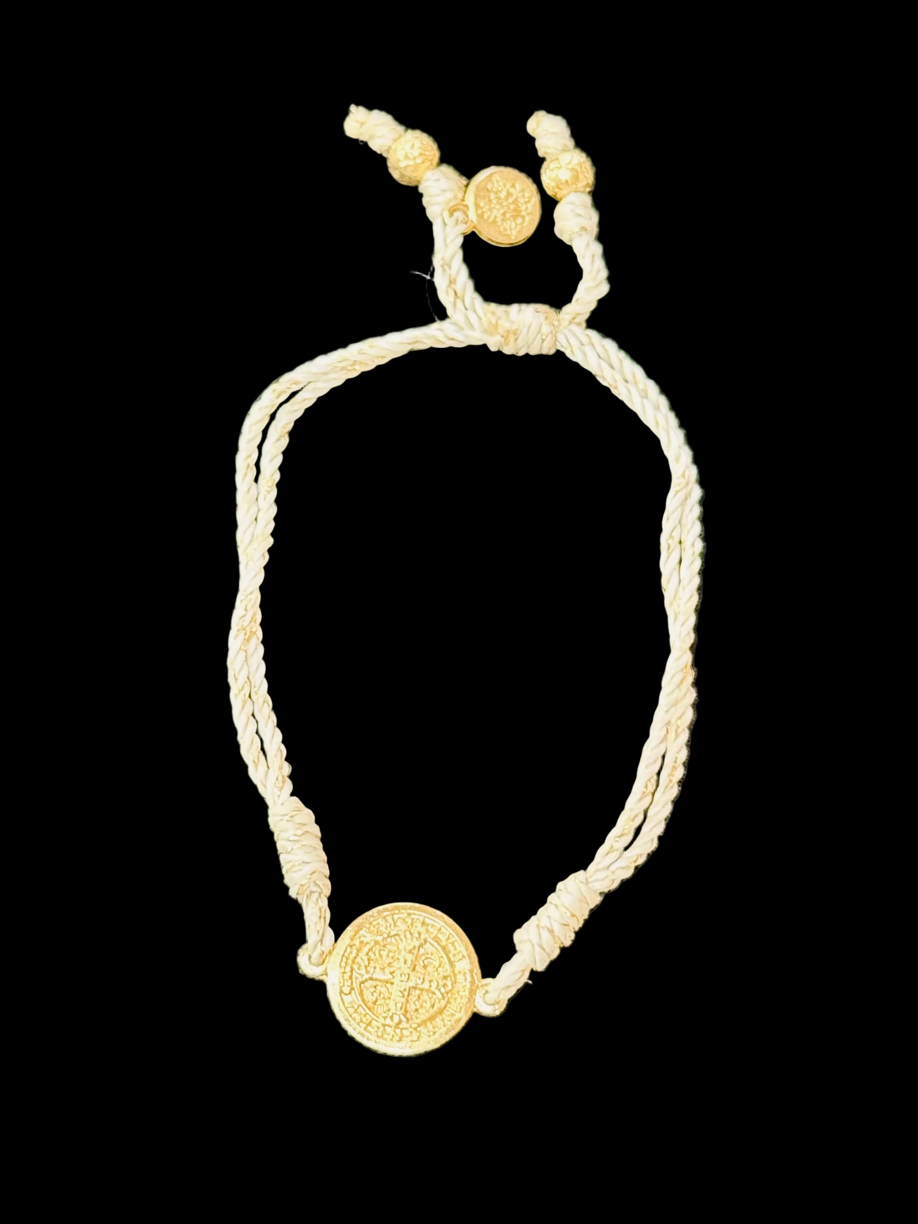 Old-World St. Benedict Medal Woven Cord Protection Bracelet