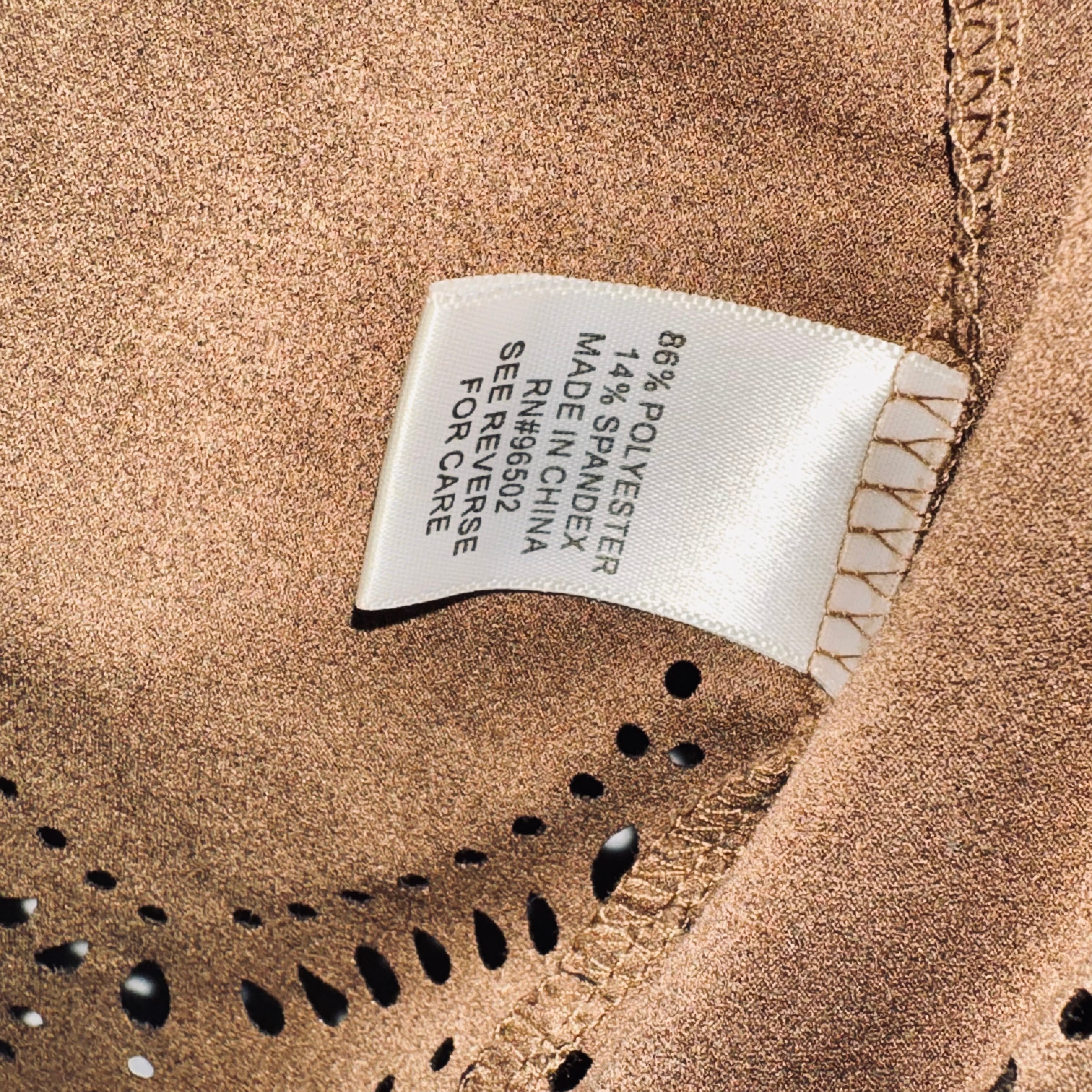 Kraft Kat Brown Laser-Cut Draped Open-Front Cardigan