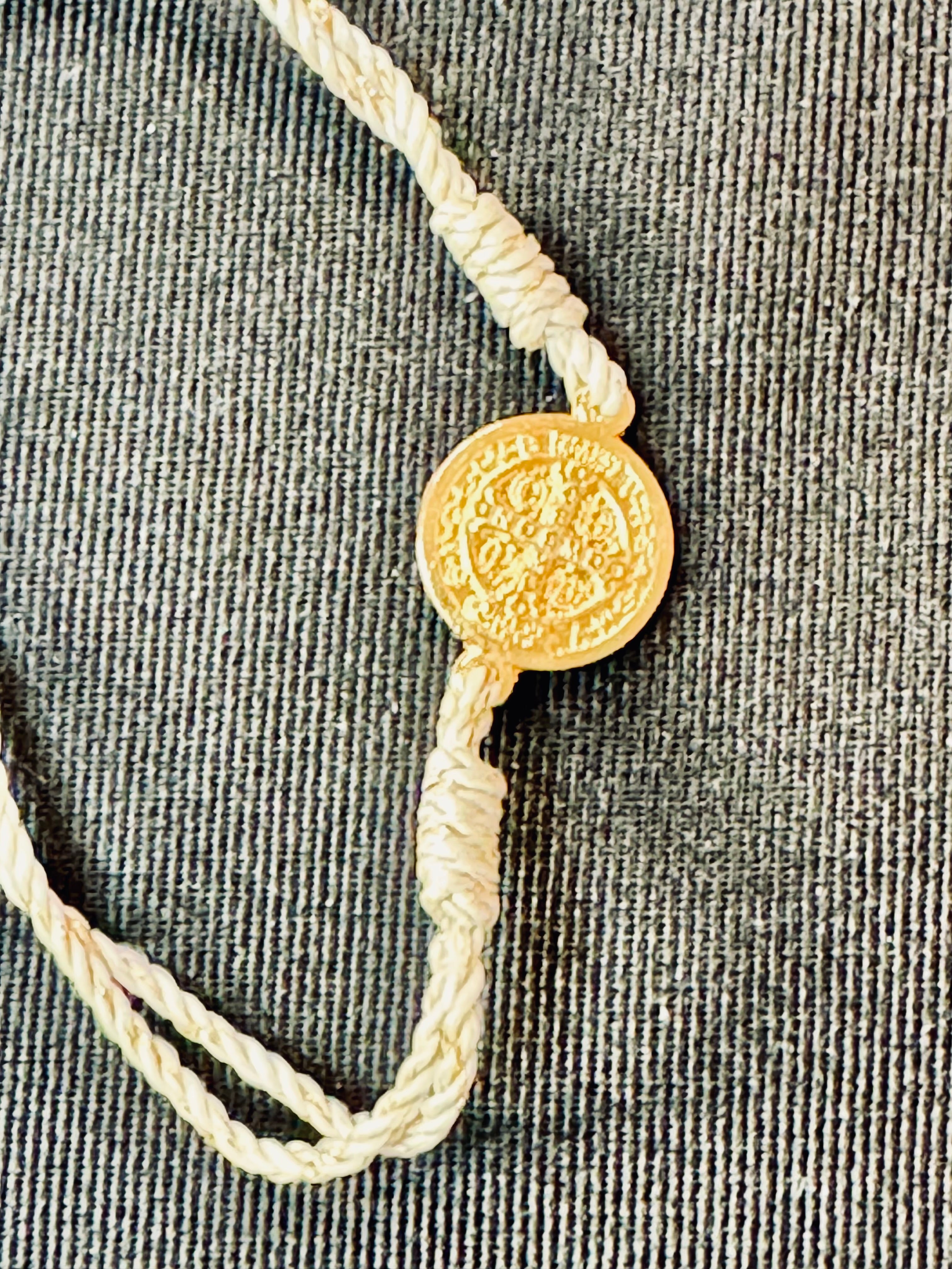 Old-World St. Benedict Medal Woven Cord Protection Bracelet