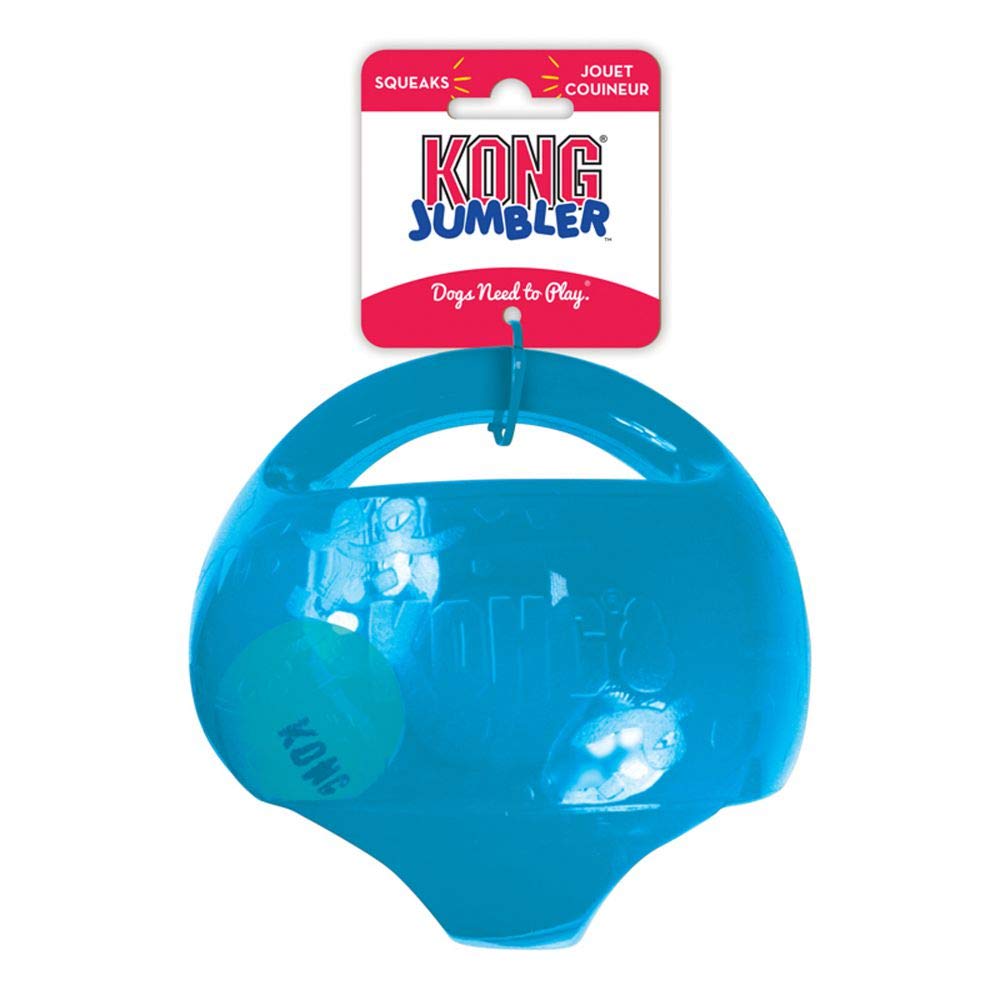 KONG Jumbler Ball - Interactive Dog Toy for Dog & Puppy Playtime - Fetch Toy with Tennis Ball - Dog Supplies for Engaging Play