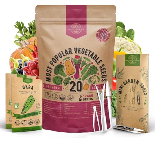 Vegetable Seeds Variety Pack - Non-GMO Heirloom Seeds for Planting Vegetables and Fruits in Individual Seed Packets, Garden Seed for Hydroponic, Indoor and Outdoors Gardening