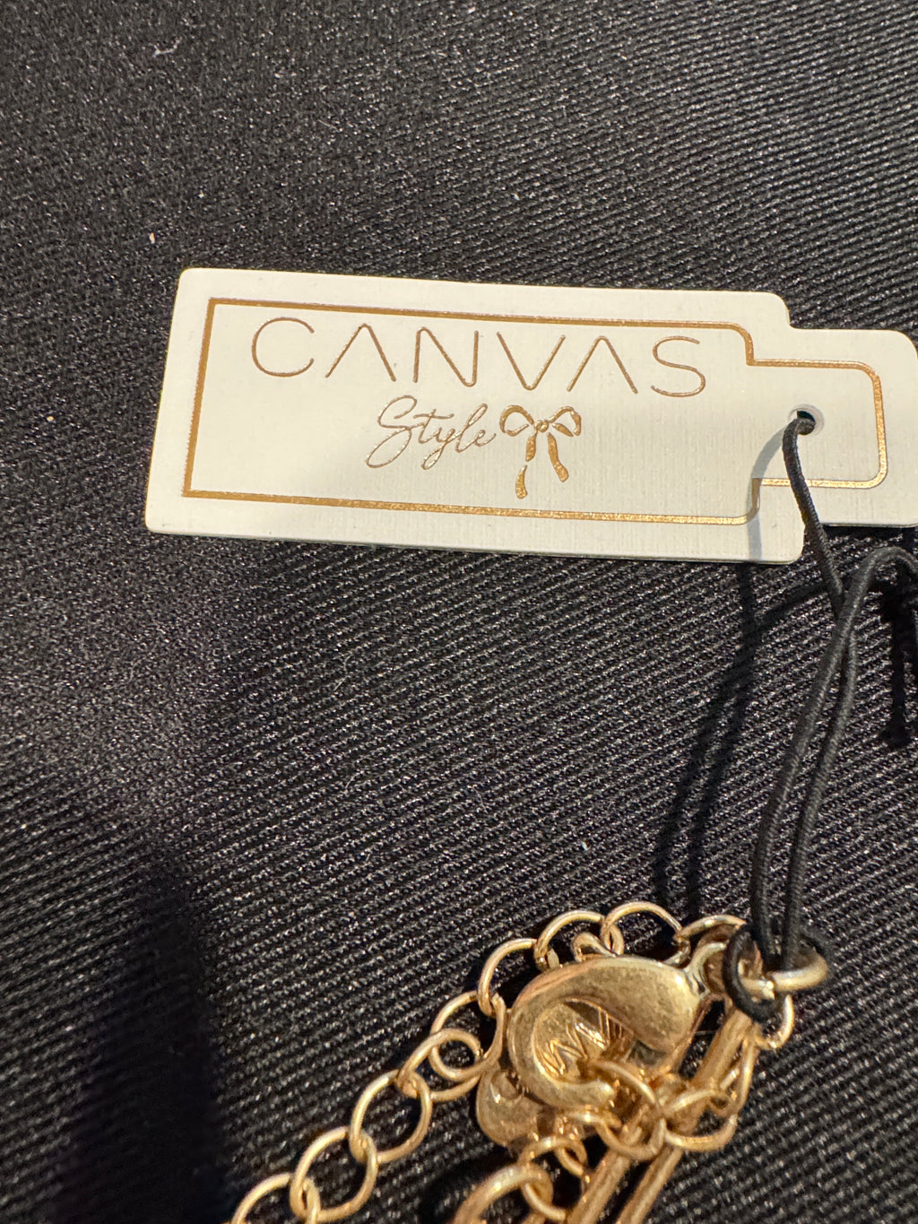 Canvas Style Gold Flamingo Heart Charm Link Necklace