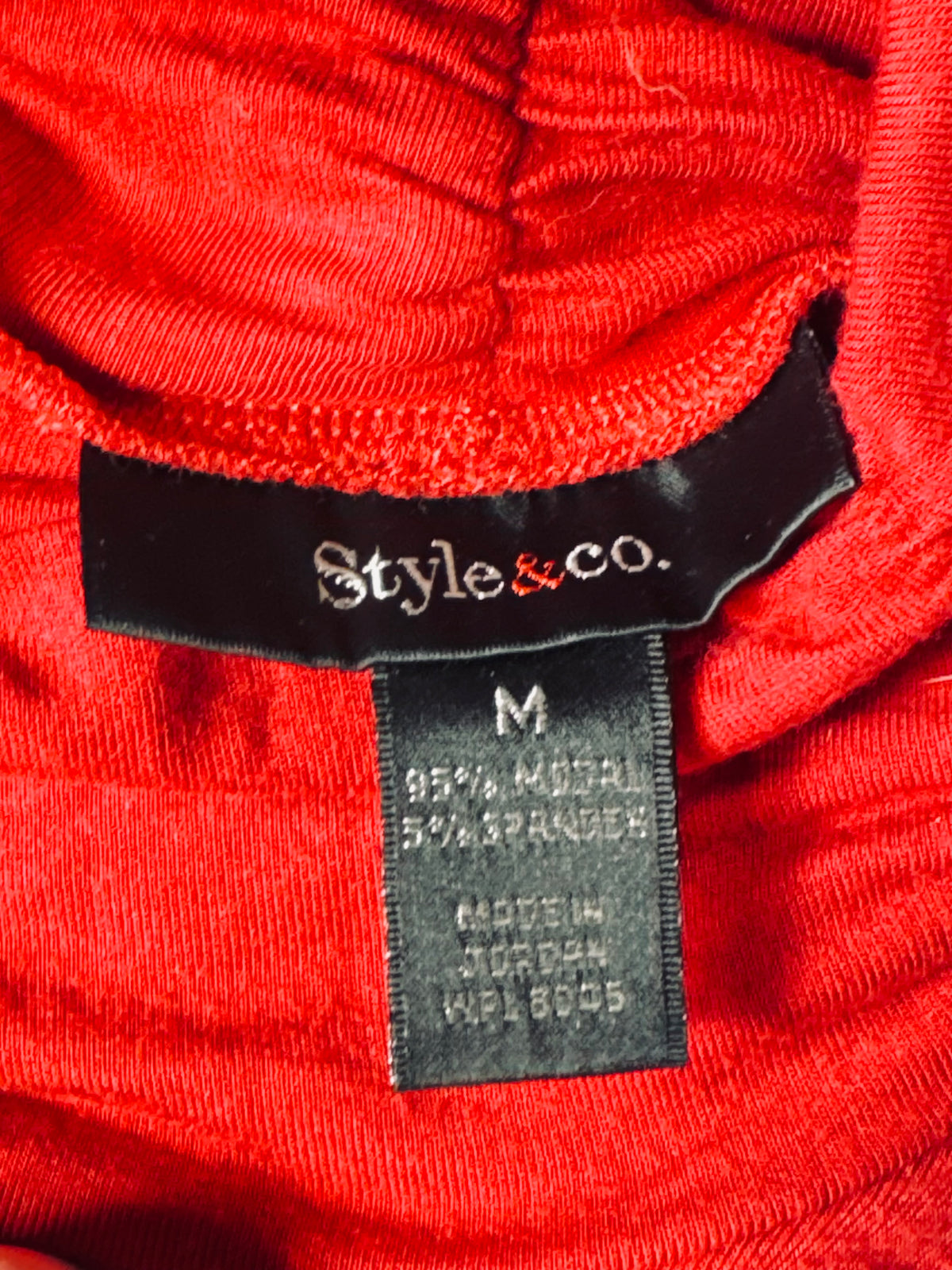 Style and Co Red Turtle Neck Long Sleeve Shirt Women's Medium