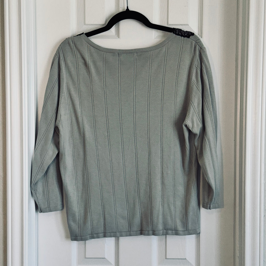 Coldwater Creek Pale Gray Knit Pullover Top