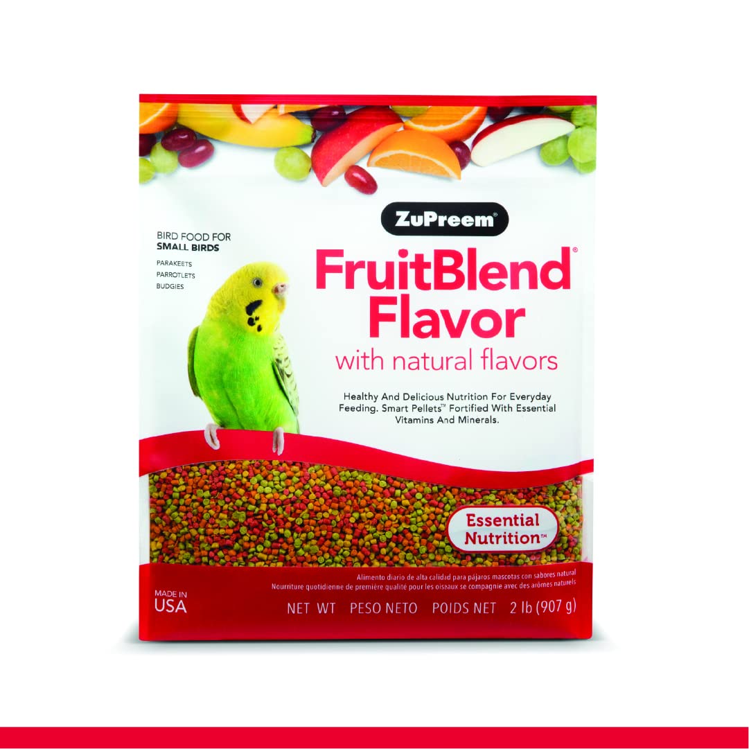 ZuPreem Sensible Seed Bird Food for Small, Medium and Large Birds, Parrots & Conures | Premium Blend of Seeds and FruitBlend Pellets | Made in The USA
