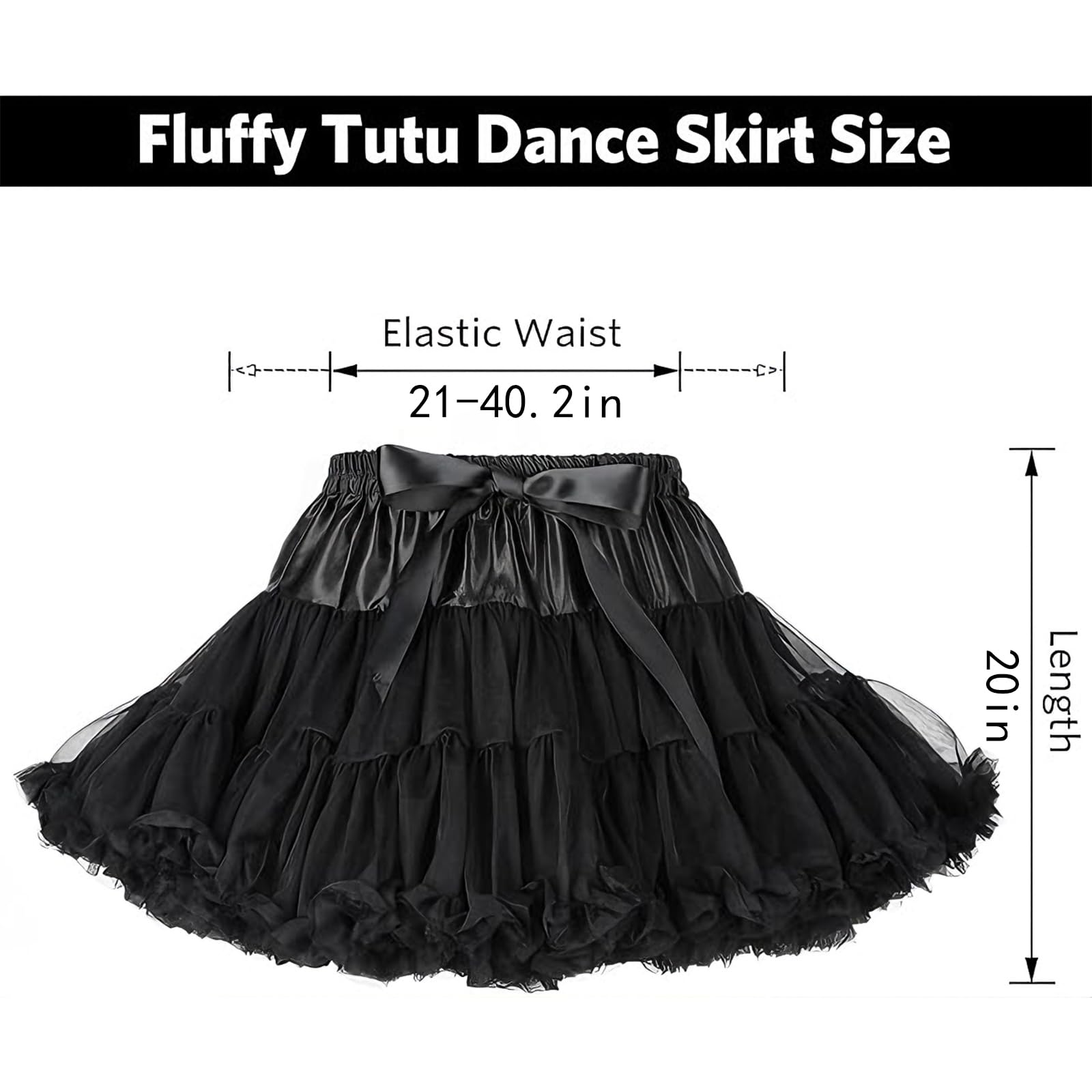 Penny Esther Women’s Petticoat Skirts Tulle Underskirts Chiffon Half Slips Fluffy Ballet Dress