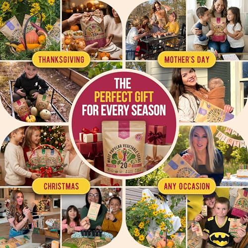 Vegetable Seeds Variety Pack - Non-GMO Heirloom Seeds for Planting Vegetables and Fruits in Individual Seed Packets, Garden Seed for Hydroponic, Indoor and Outdoors Gardening
