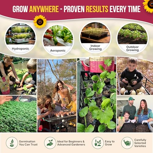 Vegetable Seeds Variety Pack - Non-GMO Heirloom Seeds for Planting Vegetables and Fruits in Individual Seed Packets, Garden Seed for Hydroponic, Indoor and Outdoors Gardening