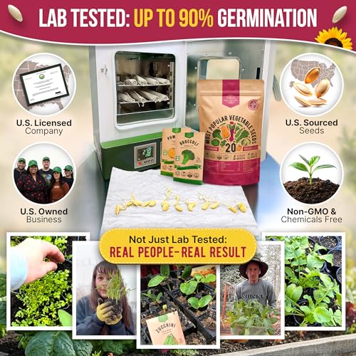 Vegetable Seeds Variety Pack - Non-GMO Heirloom Seeds for Planting Vegetables and Fruits in Individual Seed Packets, Garden Seed for Hydroponic, Indoor and Outdoors Gardening