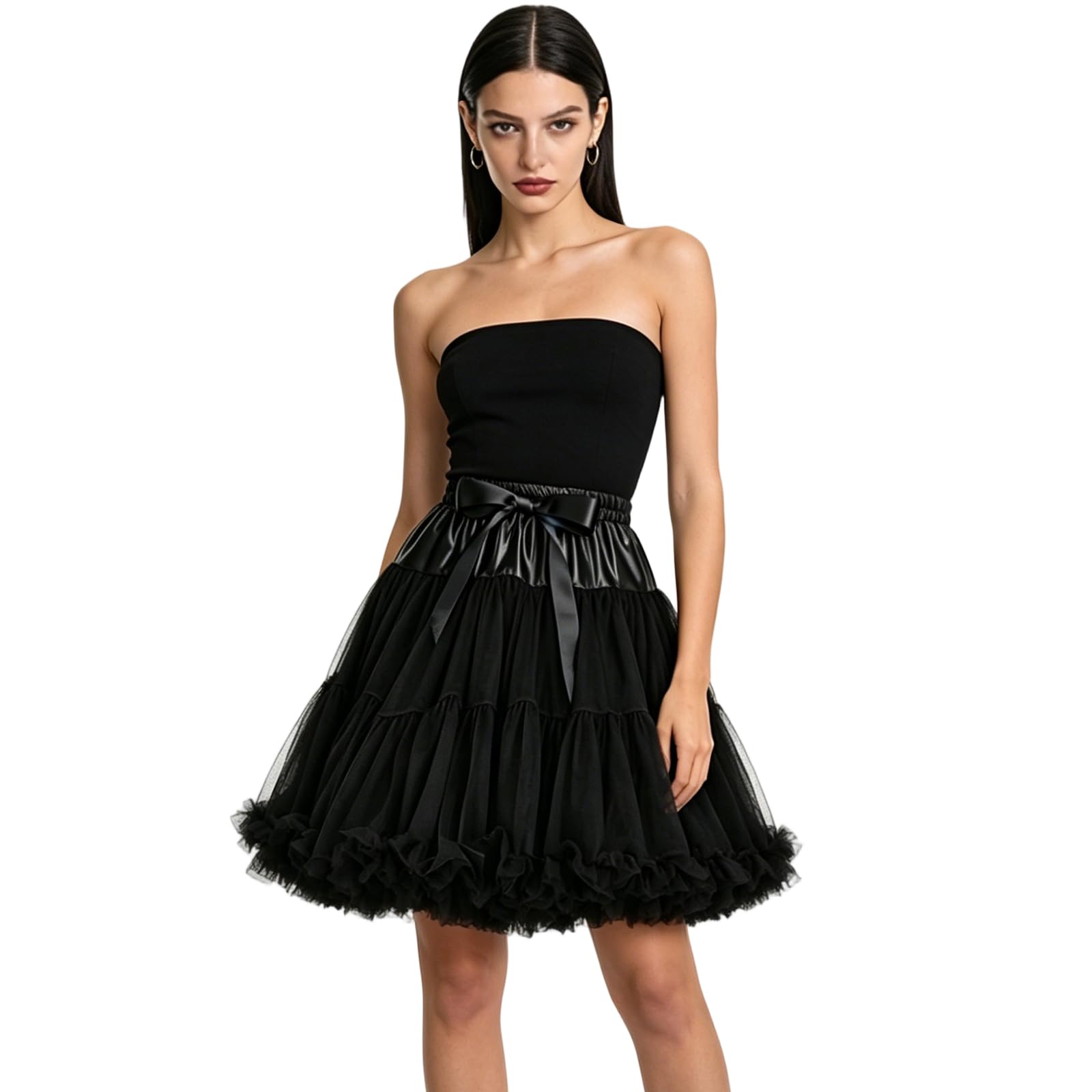 Penny Esther Women’s Petticoat Skirts Tulle Underskirts Chiffon Half Slips Fluffy Ballet Dress
