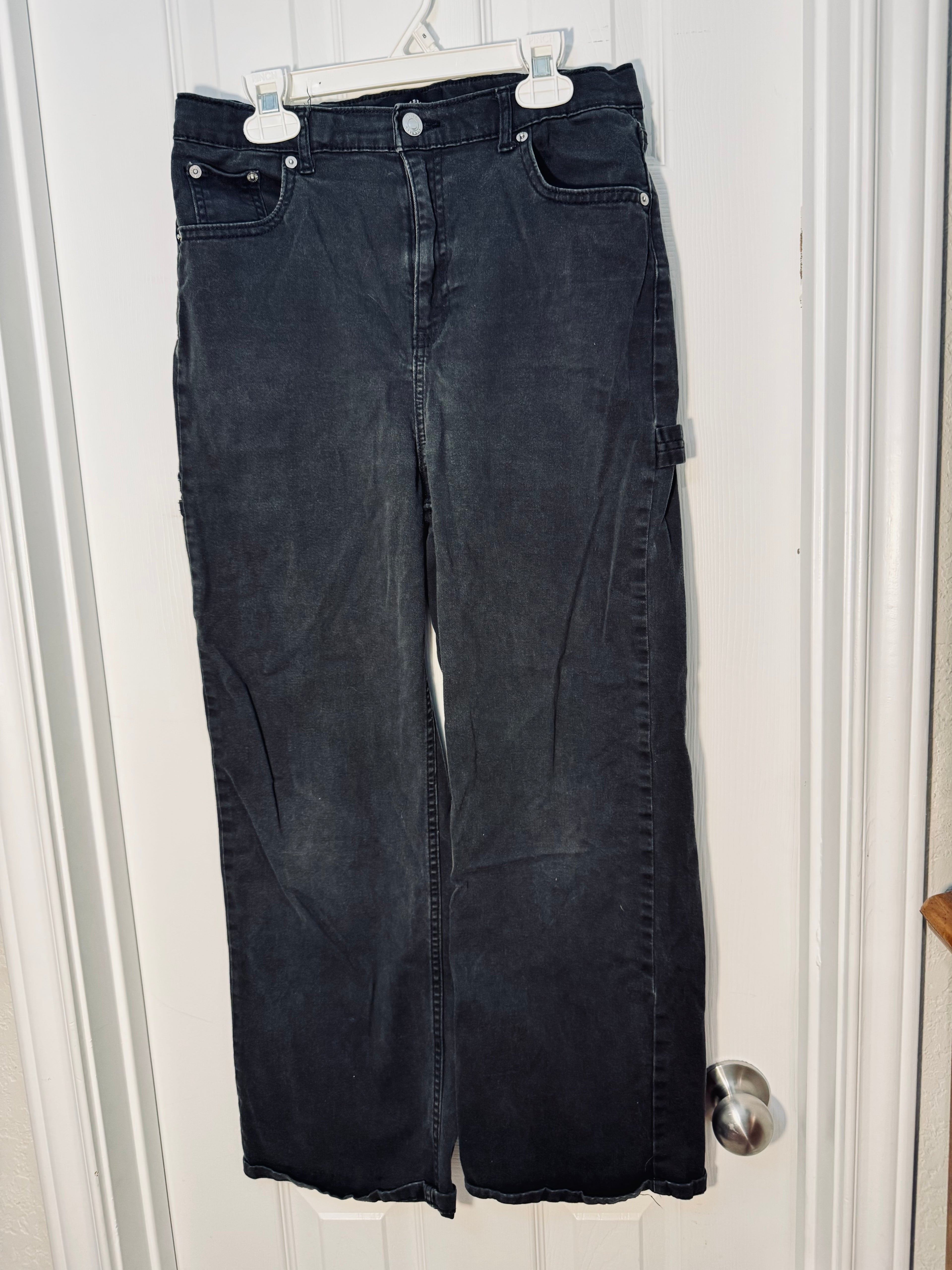 Free Assembly Child’s High Rise Wide Leg Carpenter Jeans - Washed Black