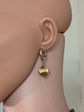 Canvas Style Co. Gold Single Ribbed Melon Ball Drop Hoop Earrings - NIP/NWT