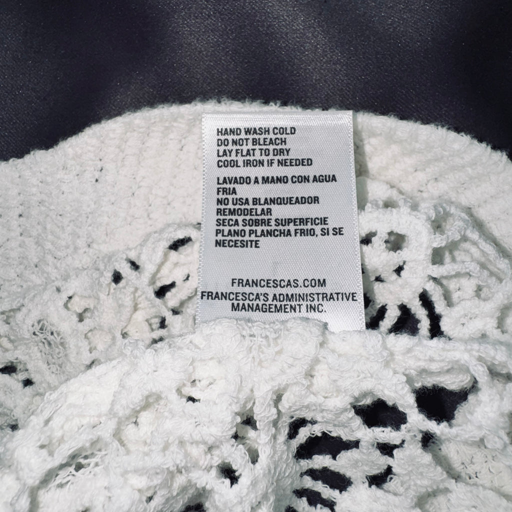 Francesca's White Crochet Cotton Top
