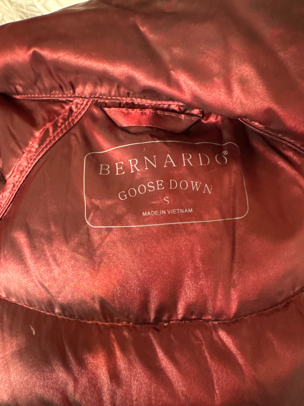 Bernardo Goose Down Quilted Puffer Vest Women's S Purple Pre-Owned Excellent