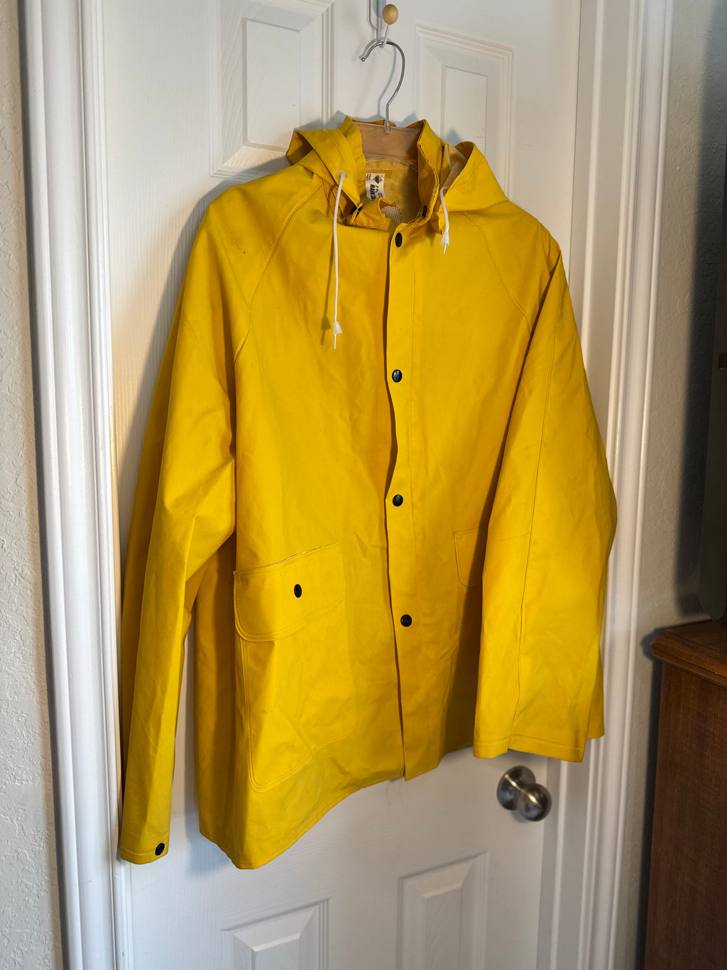 Vintage Spitfire Gleneagles Yellow Raincoat Plaid Lined Slicker Jacket M/L
