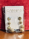 CANVAS Jewelry Gold Two-Tiered Fluted Mellon Bead Drop Earrings | New In Pack
