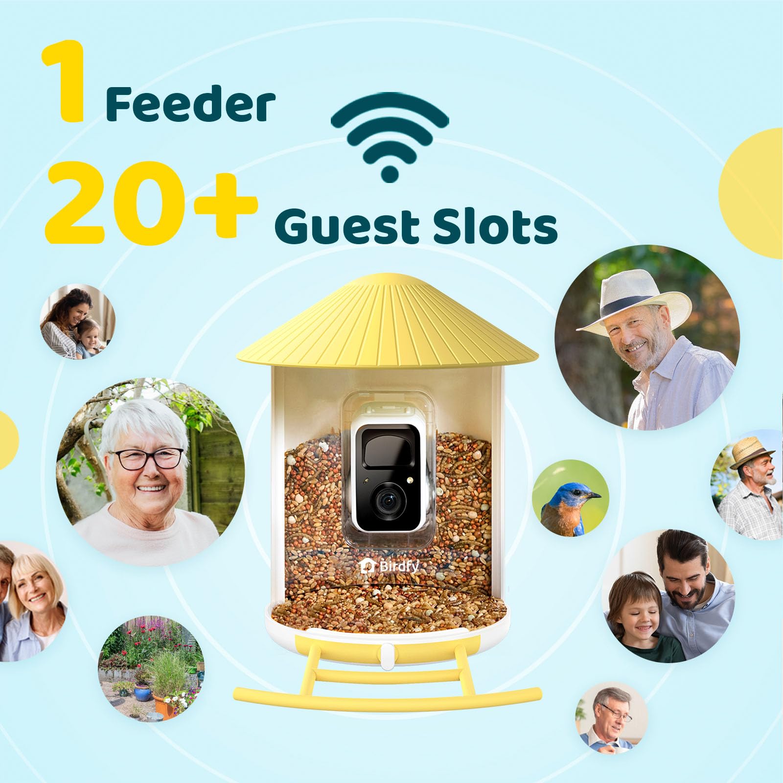 NETVUE by Birdfy Smart Bird Feeder with AI Camera, Auto Capture Videos & Live Steam, Wireless Wildbird Watching, Outdoor Backyard Birder(AI by Subscription)