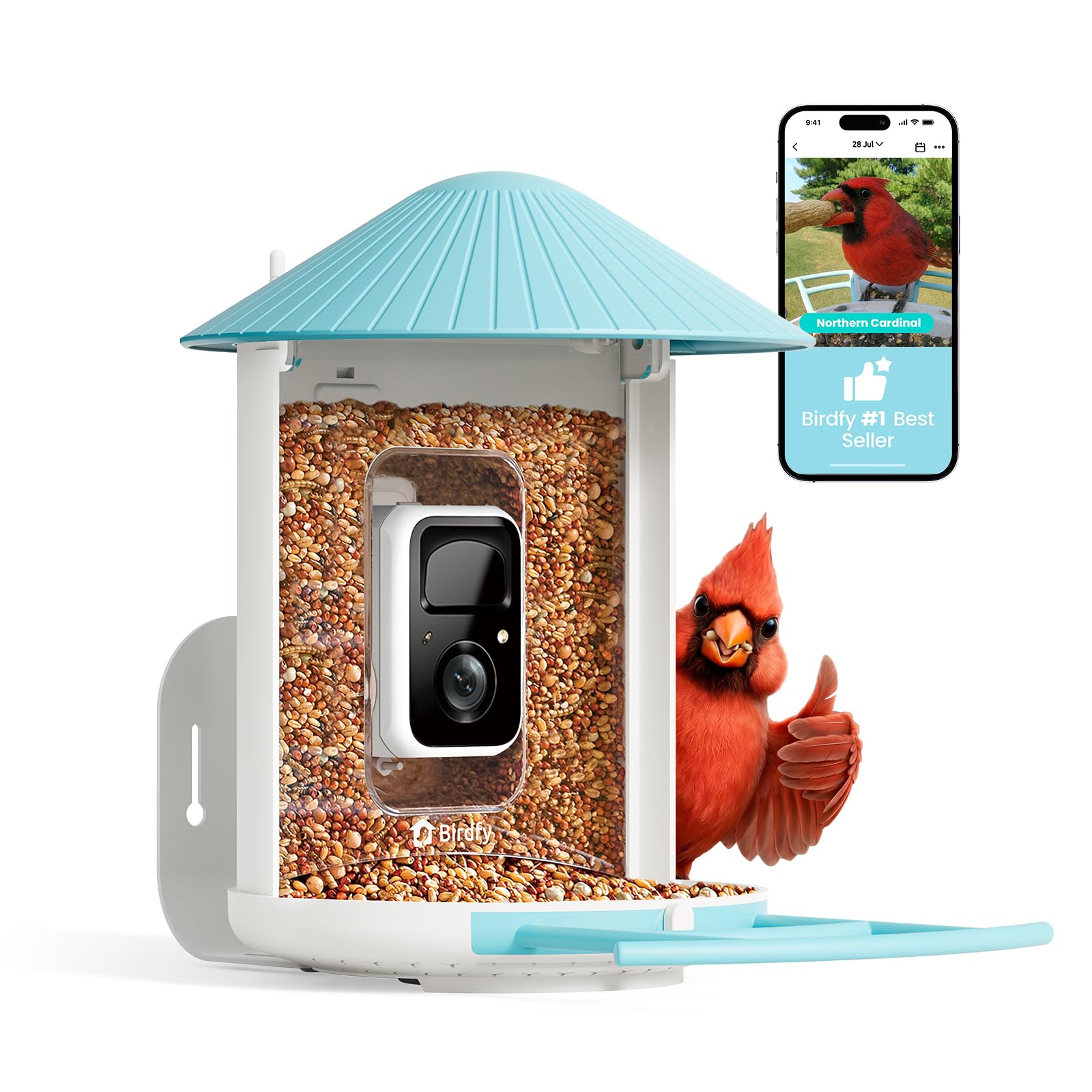 NETVUE by Birdfy Smart Bird Feeder with AI Camera, Auto Capture Videos & Live Steam, Wireless Wildbird Watching, Outdoor Backyard Birder(AI by Subscription)