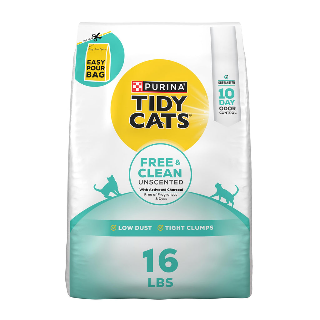 Purina Tidy Cats Unscented Cat Litter, Free & Clean Clumping Clay Cat Litter