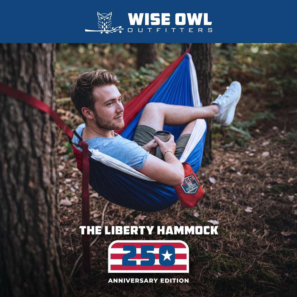 Wise Owl Outfitters Camping Hammock – 500lbs Portable Hammock with Tree Straps - Travel, Backpacking, Hiking, Outdoors Camping Gear - Single or Double