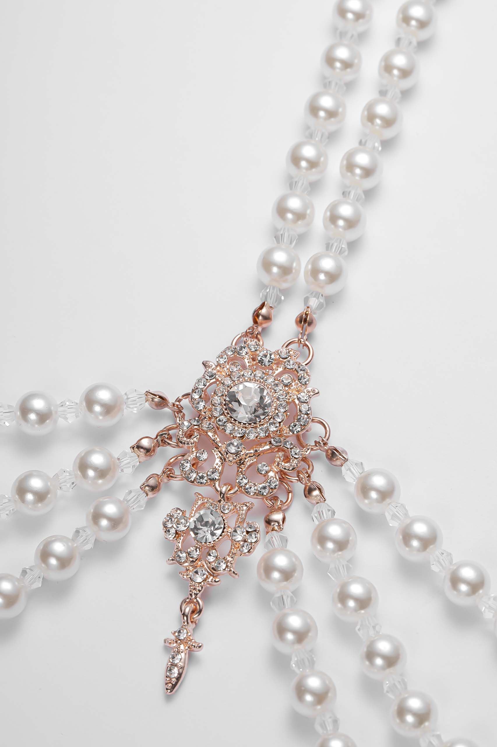 BABEYOND 1920s Pearl Body Chain for Evening Party Gatsby Imitation Pearl Chain for Flapper Costume