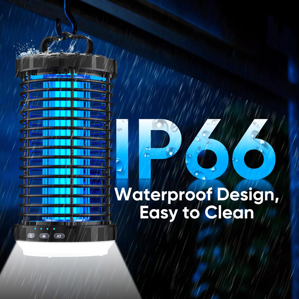 Bug Zapper Outdoor, 2026 Upgraded 3 in 1 Rechargeable Bug Zapper with 5000mAh Battery & LED Night Light