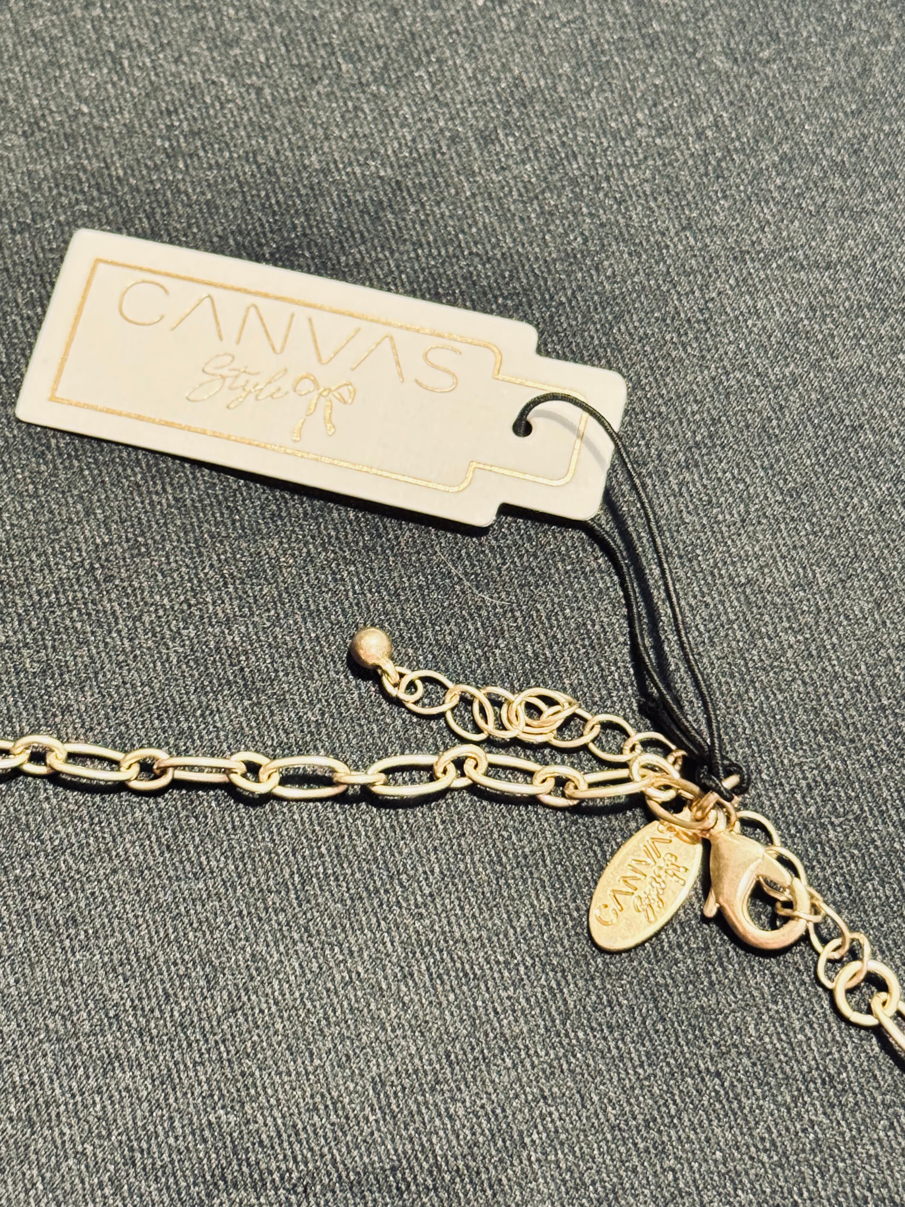 Canvas Style Chinoiserie Porcelain Bead Pendant Necklace