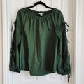 Olive Green Off-Shoulder Peasant Blouse