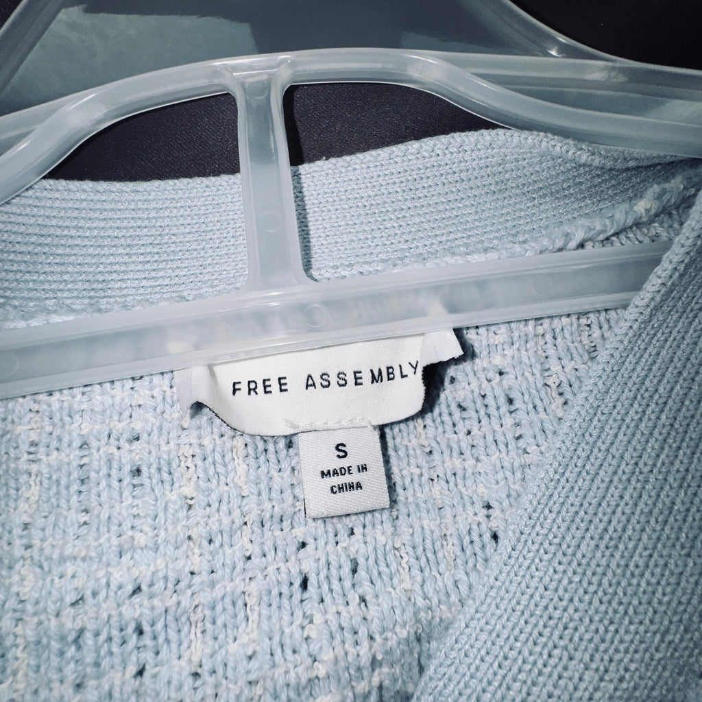 Pastel Blue Button-Front Women's Knit Cardigan