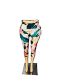 Pre-Owned High Rise Elevate Athletic Cropped Leggings Women’s XL Green Orange White Black Yellow