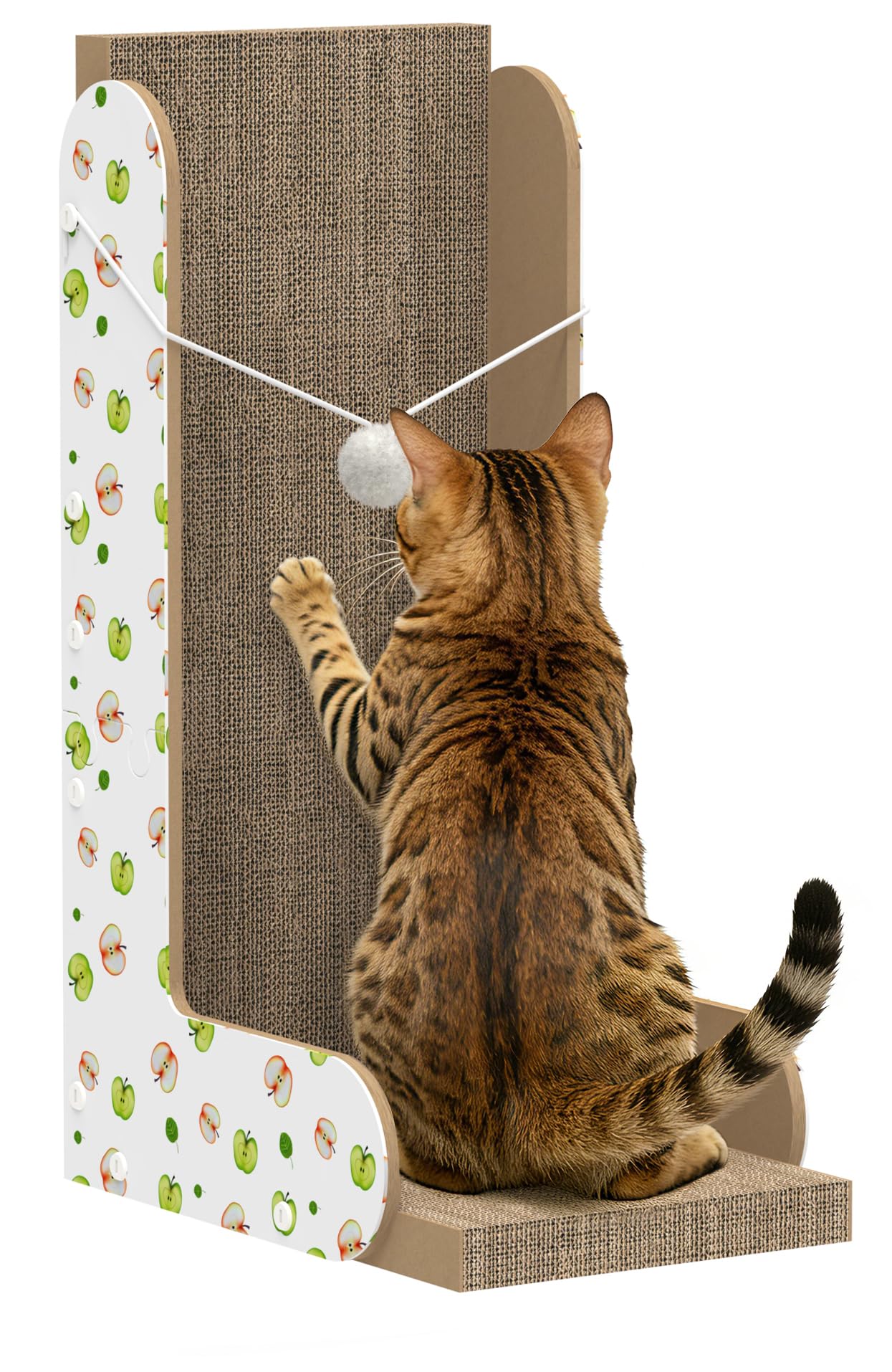 TIMHAKA Cat Scratching Board, Corrugate Cat Scratcher for Indoor Cats with Catnip, Cat Scratch Pad with Premium Scratch Textures Design, Cardboard Cat Scratcher with Double-Sided Usability