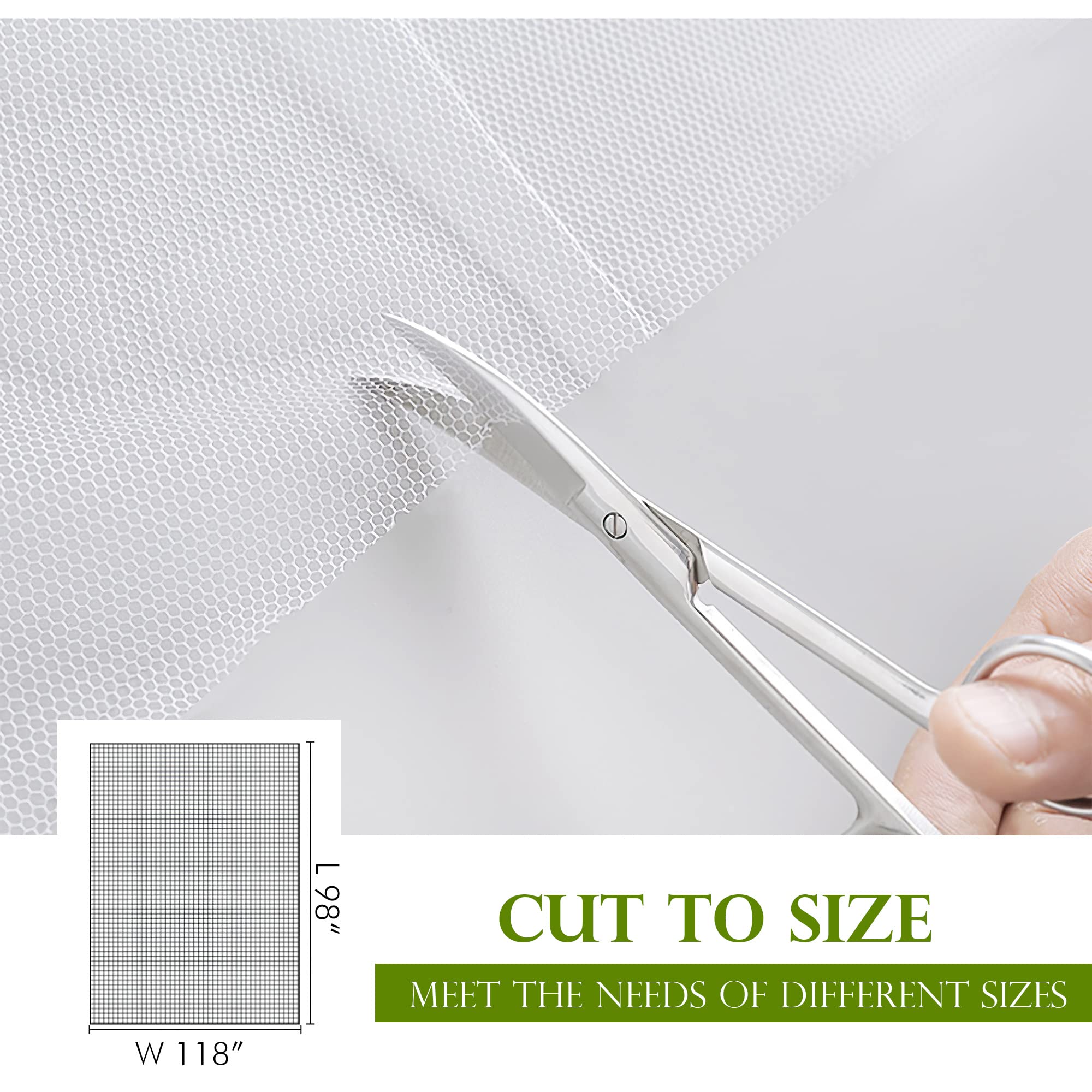 RYB HOME Outdoor Sheer Curtains for Mosquito Net, W118 x L98 inches