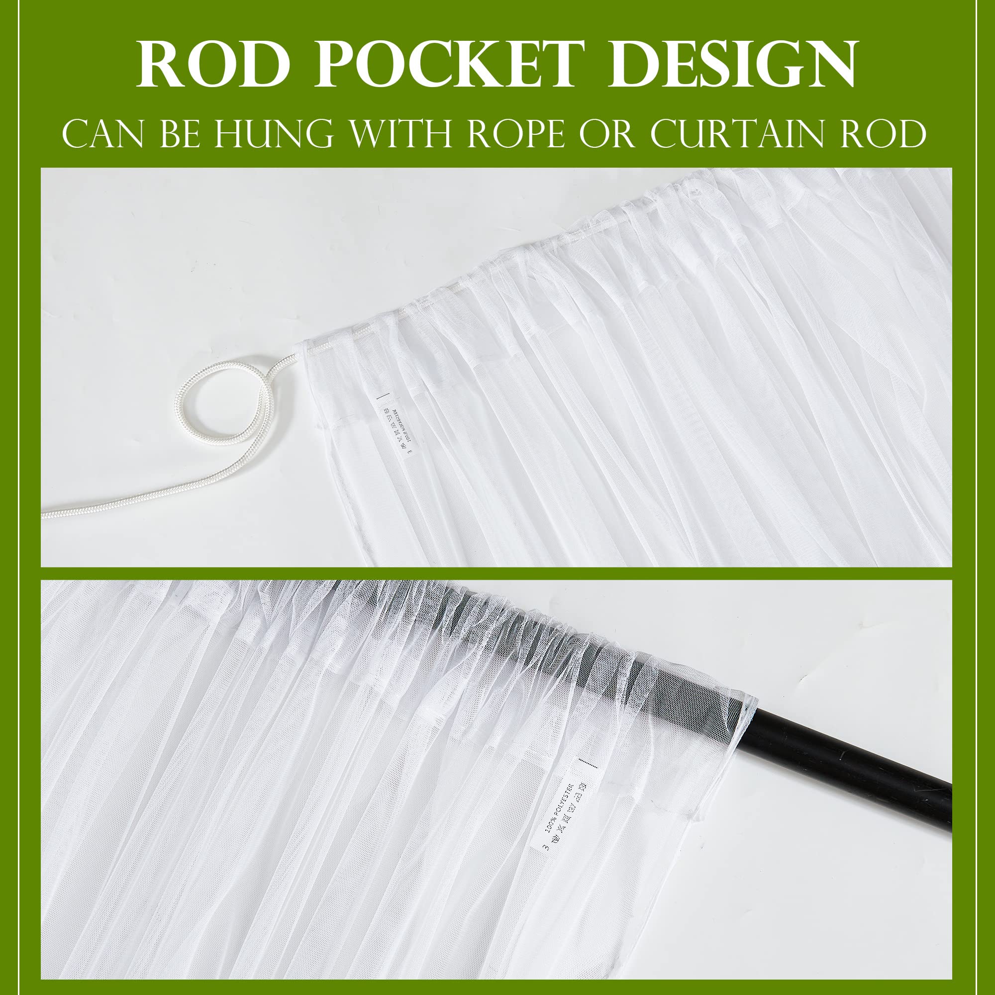 RYB HOME Outdoor Sheer Curtains for Mosquito Net, W118 x L98 inches
