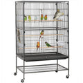 Yaheetech Wrought Steel Standing Large Flight King Bird Cage for Cockatiels African Grey Quaker Amazon Sun Parakeets Green Cheek Conures Pigeons Parrot Bird Cage Birdcage with Stand