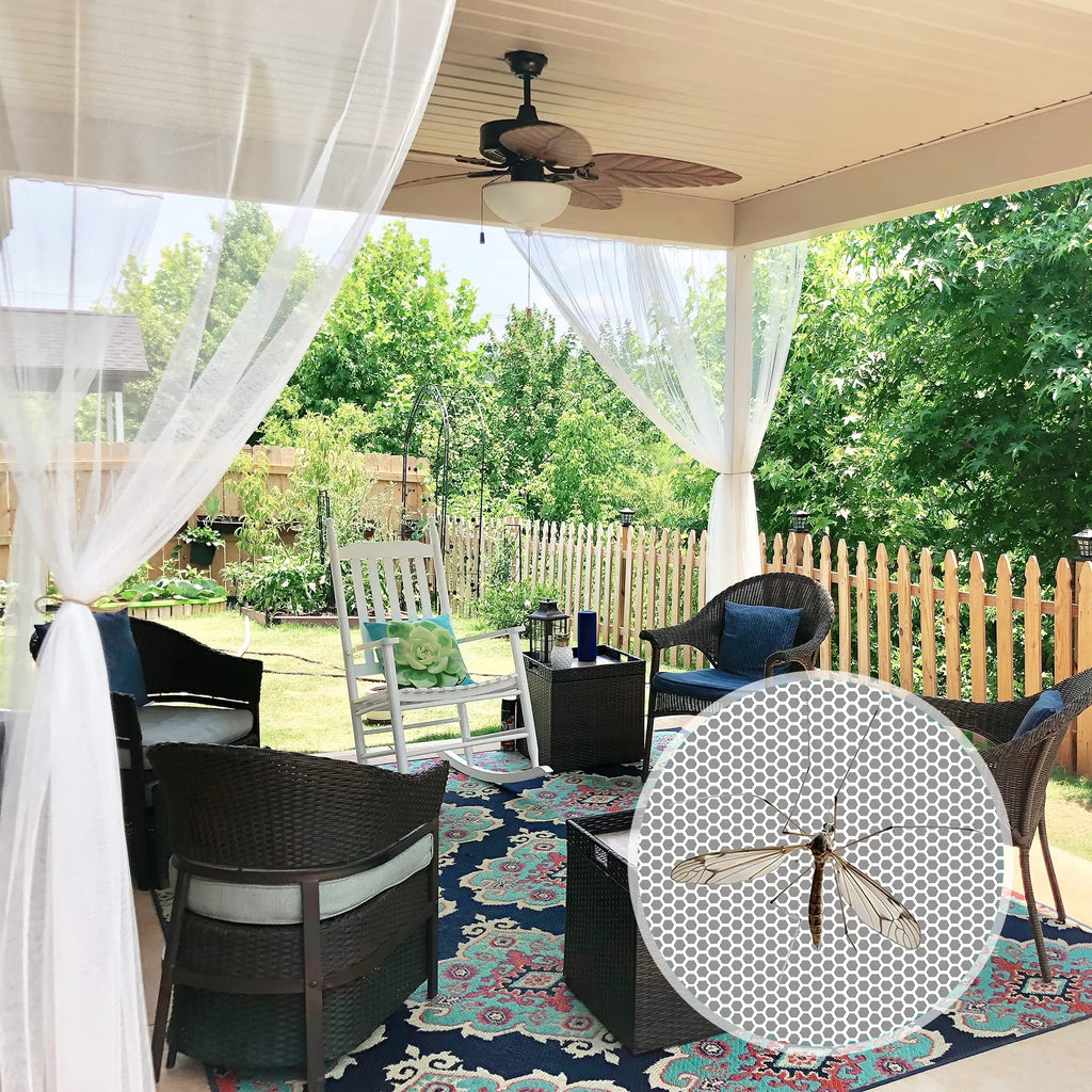 RYB HOME Outdoor Sheer Curtains for Mosquito Net, W118 x L98 inches