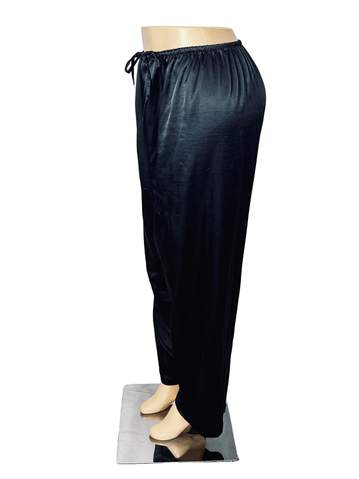 Silk Satin Pajama Pants Casual Loose Lounge Pants Drawstring Elastic Waist LPre-Owned