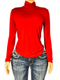 Style and Co Red Turtle Neck Long Sleeve Shirt Women's Medium