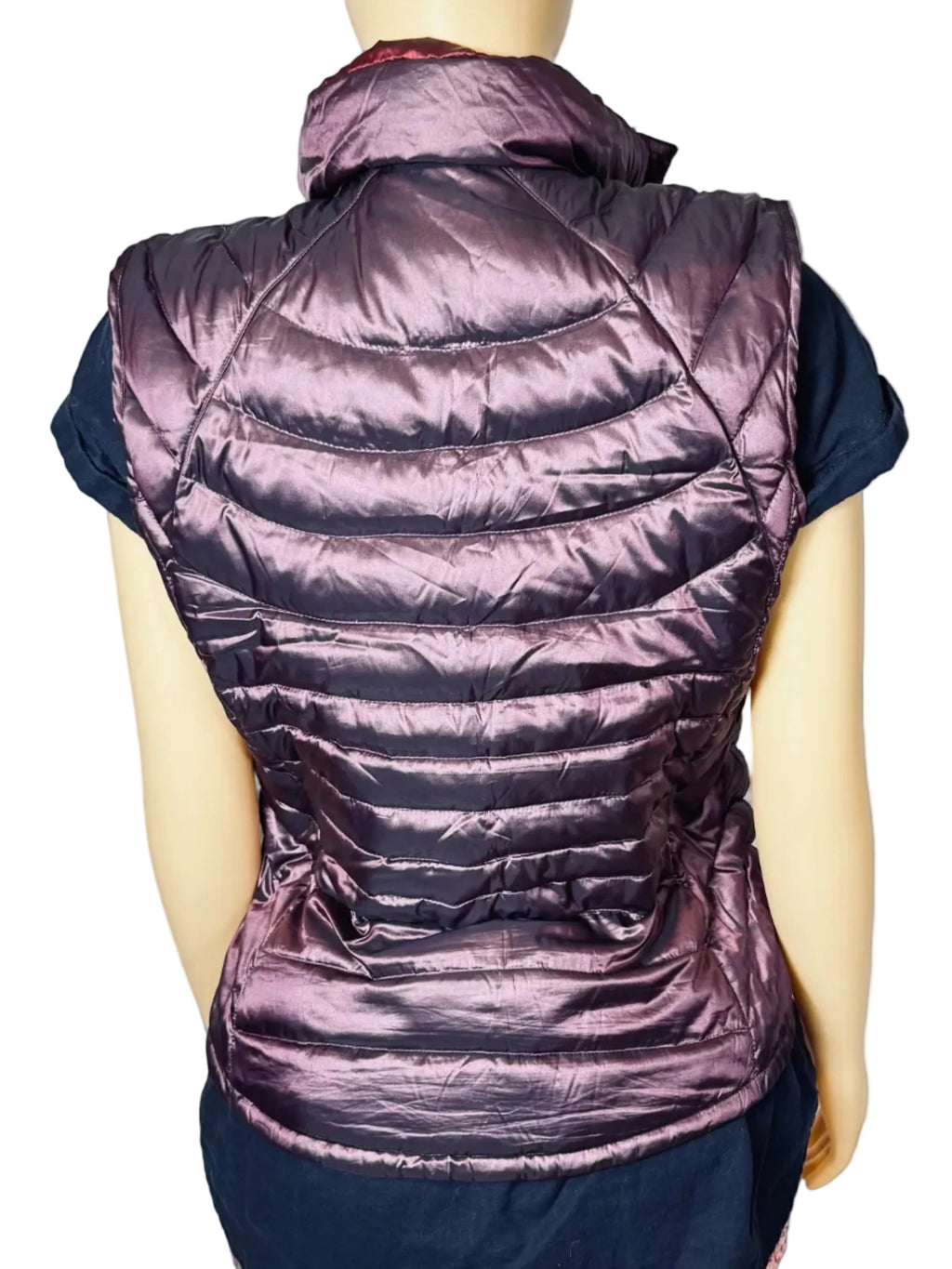 Bernardo Goose Down Quilted Puffer Vest Women's S Purple Pre-Owned Excellent