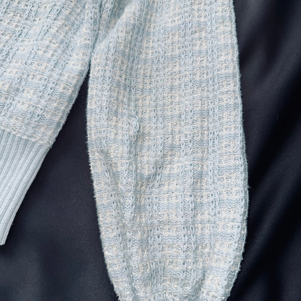 Pastel Blue Button-Front Women's Knit Cardigan