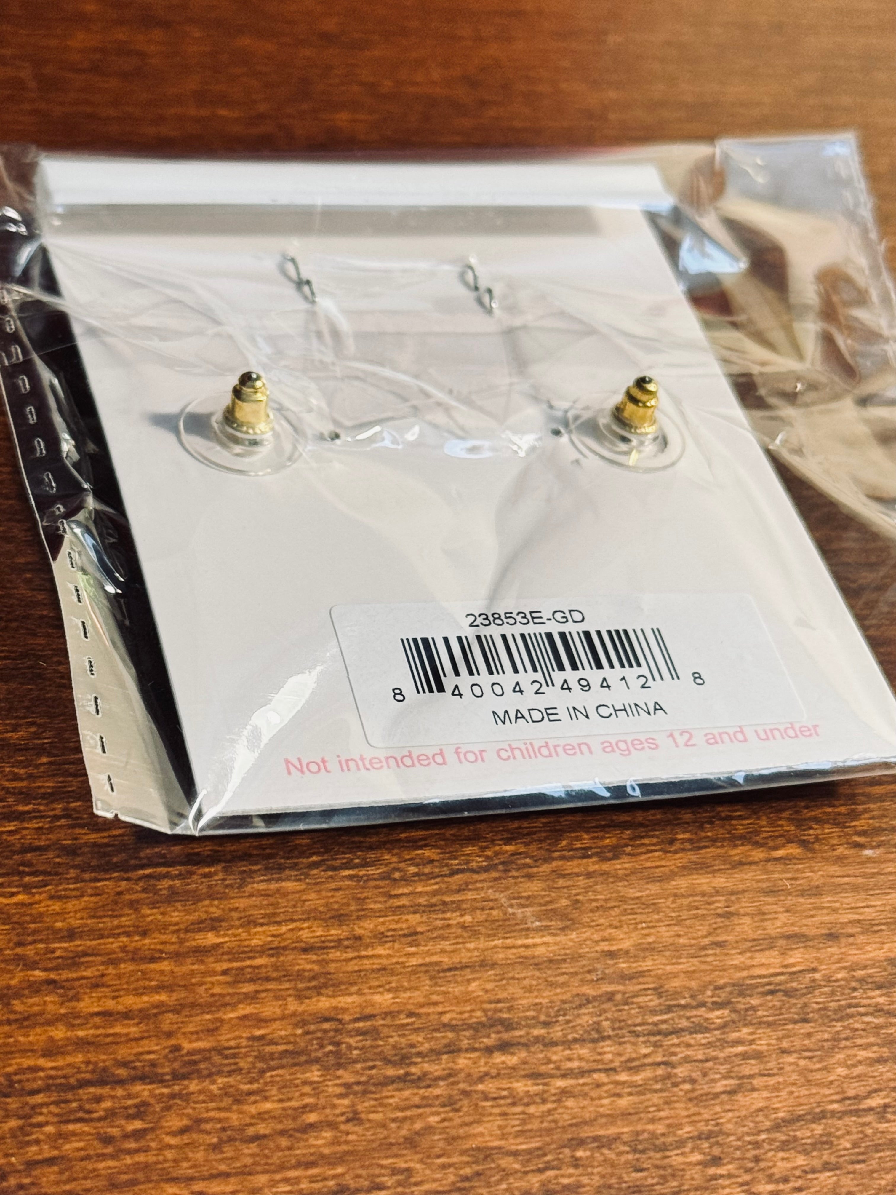 Canvas Style Gold Tone Crown & Shield Coin Dangle Post Earrings – NIP