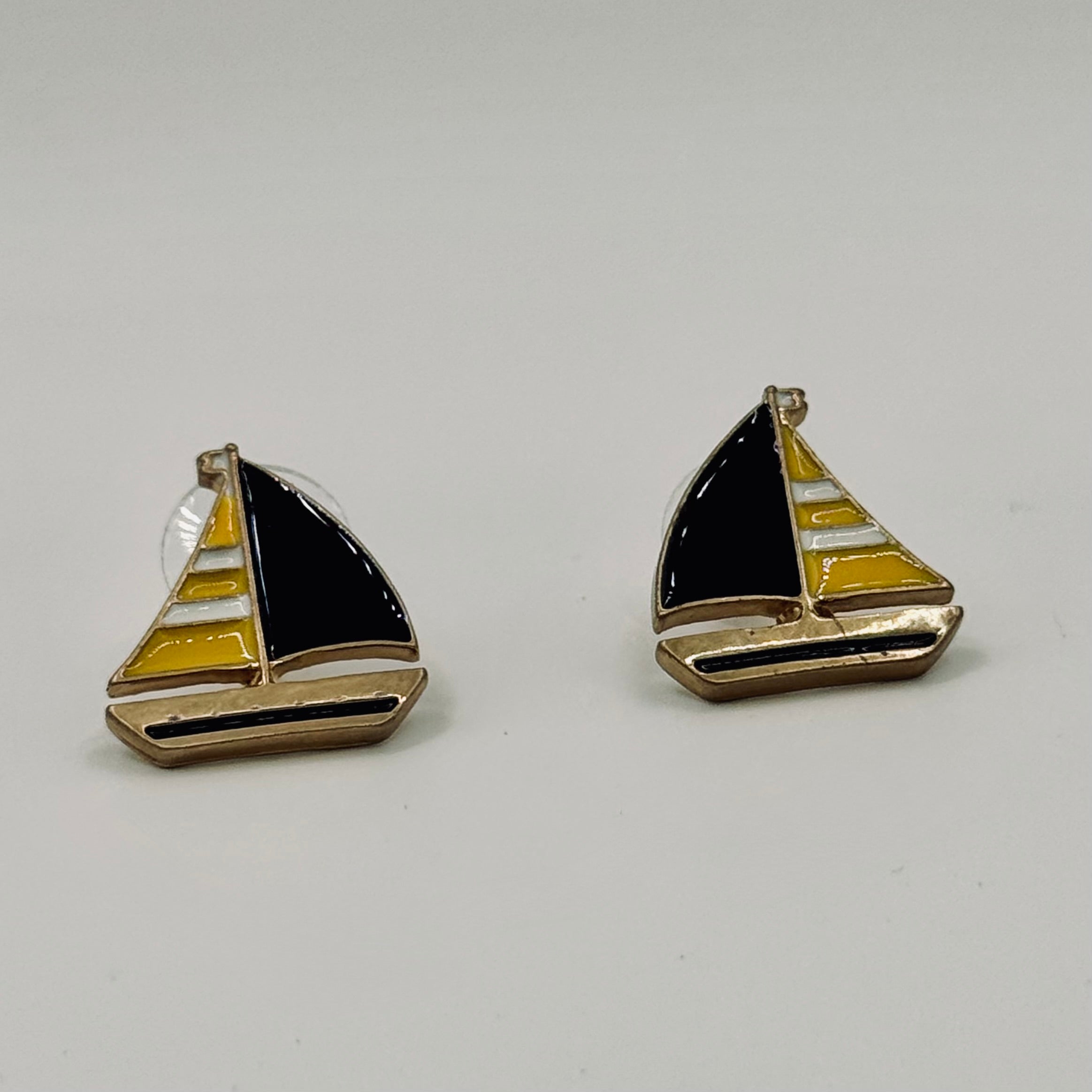 Sailboat Enamel Earrings Like New Matched Pair - New in Packaging